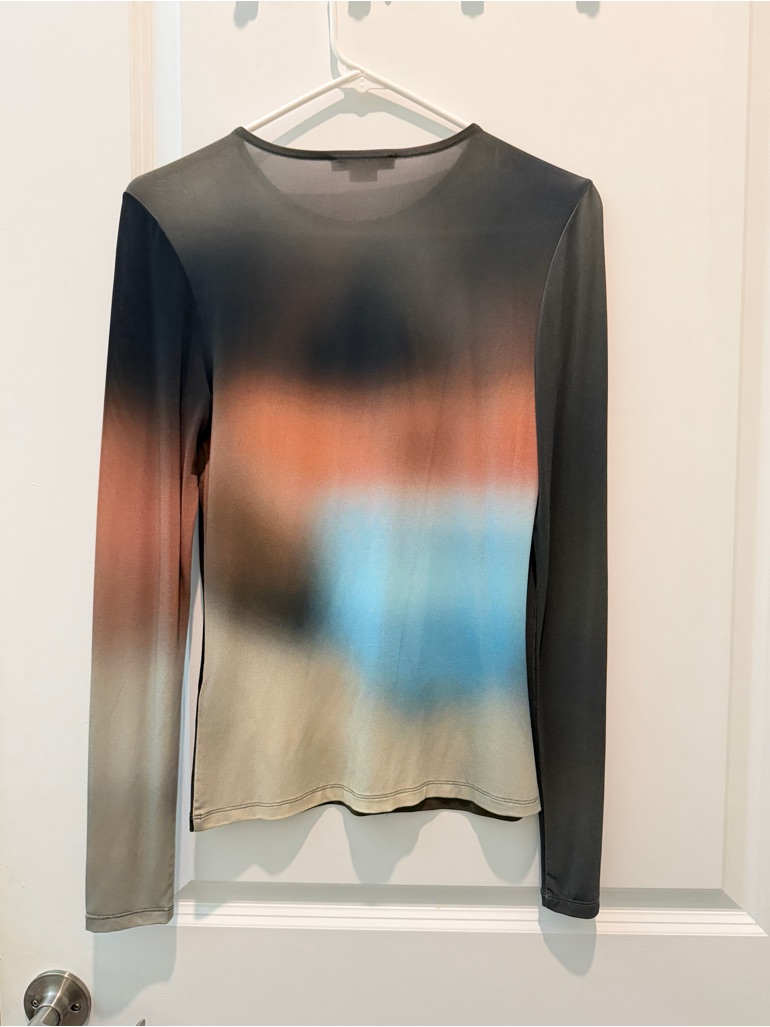 Paloma Wool Long-Sleeve Ombre Sheath Top In Pink And Gray — image 5 of 6